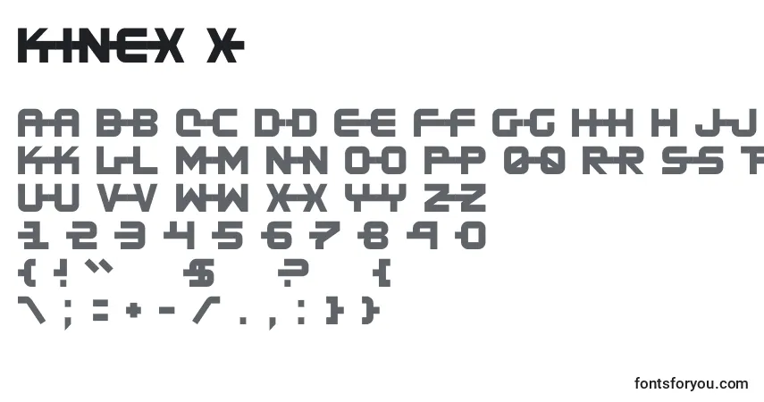Schriftart Kinex X – Alphabet, Zahlen, spezielle Symbole