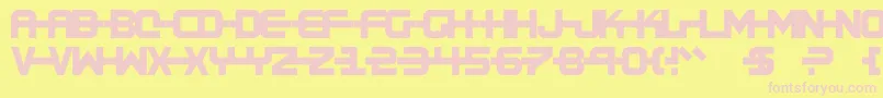 Kinex X-fontti – vaaleanpunaiset fontit keltaisella taustalla