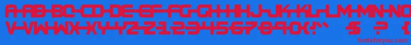 フォントKinex X – 赤い文字の青い背景
