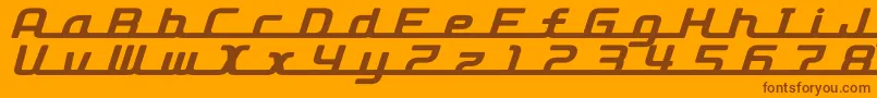 D3roadsterismli Font – Brown Fonts on Orange Background