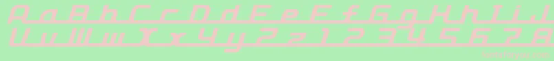 D3roadsterismli-fontti – vaaleanpunaiset fontit vihreällä taustalla