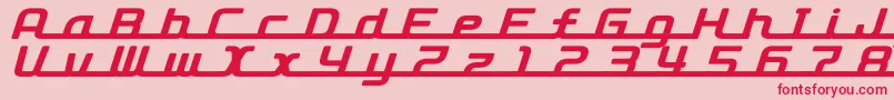 D3roadsterismli Font – Red Fonts on Pink Background