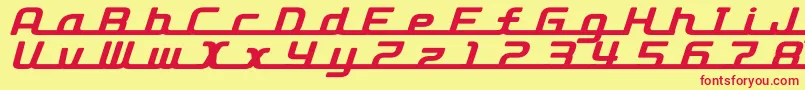 D3roadsterismli Font – Red Fonts on Yellow Background