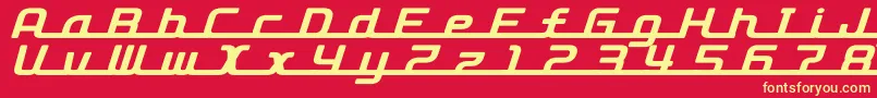D3roadsterismli Font – Yellow Fonts on Red Background