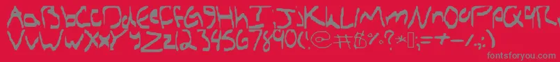 Czcionka Sethshandwriting – szare czcionki na czerwonym tle