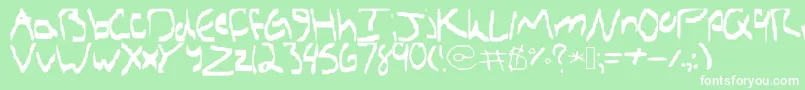 Sethshandwriting Font – White Fonts on Green Background