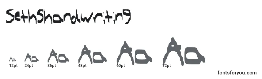Размеры шрифта Sethshandwriting