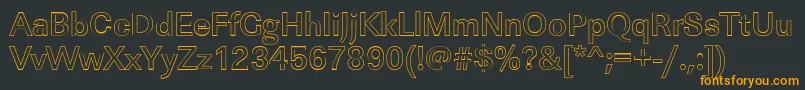 フォントLinearouMediumRegular – 黒い背景にオレンジの文字