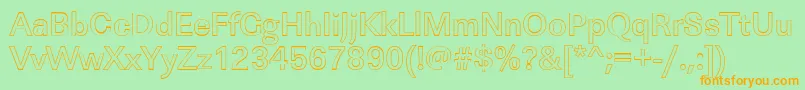 LinearouMediumRegular-fontti – oranssit fontit vihreällä taustalla