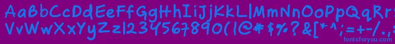 Zakirahsbold Font – Blue Fonts on Purple Background