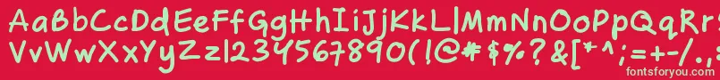 Zakirahsbold Font – Green Fonts on Red Background