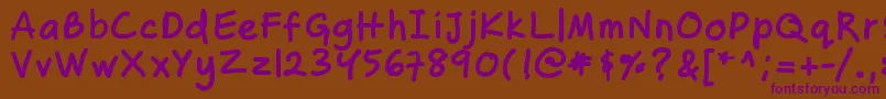 Zakirahsbold Font – Purple Fonts on Brown Background