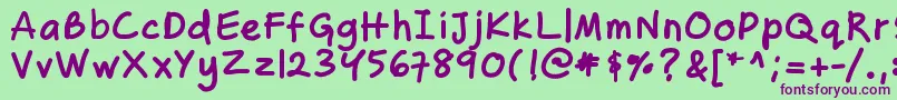 Zakirahsbold Font – Purple Fonts on Green Background