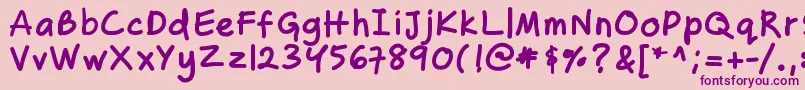 Zakirahsbold Font – Purple Fonts on Pink Background