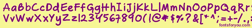Zakirahsbold Font – Purple Fonts on Yellow Background
