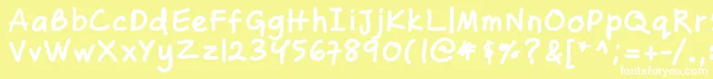 Zakirahsbold Font – White Fonts on Yellow Background