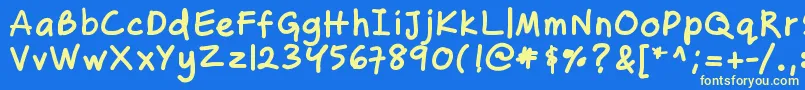 Zakirahsbold Font – Yellow Fonts on Blue Background