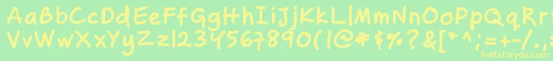 Zakirahsbold Font – Yellow Fonts on Green Background