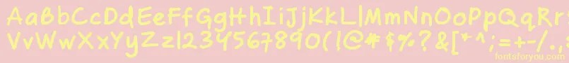Шрифт Zakirahsbold – жёлтые шрифты на розовом фоне