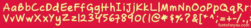 フォントZakirahsbold – 黄色の文字、赤い背景