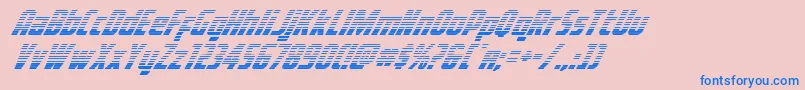 フォントVoyagefantgrad – ピンクの背景に青い文字