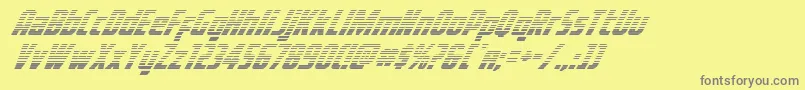 フォントVoyagefantgrad – 黄色の背景に灰色の文字