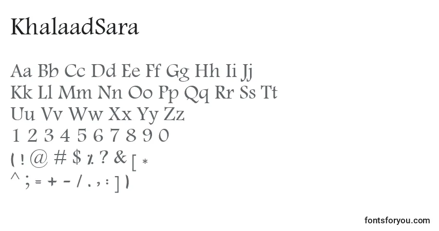 Czcionka KhalaadSara – alfabet, cyfry, specjalne znaki
