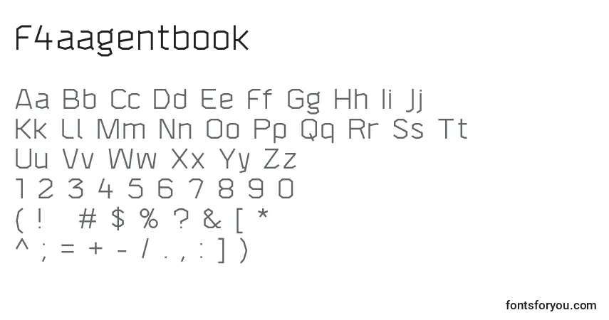 Schriftart F4aagentbook – Alphabet, Zahlen, spezielle Symbole