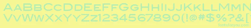 フォントBlairmditcTtMedium – 黄色い背景に緑の文字