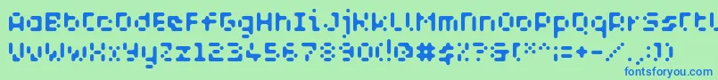 フォントWcAquabluesBta – 青い文字は緑の背景です。