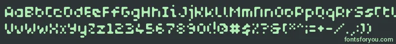 フォントWcAquabluesBta – 黒い背景に緑の文字