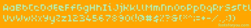 WcAquabluesBta Font – Green Fonts on Orange Background