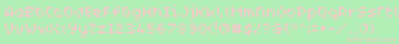 WcAquabluesBta Font – Pink Fonts on Green Background