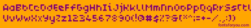 WcAquabluesBta Font – Purple Fonts on Orange Background