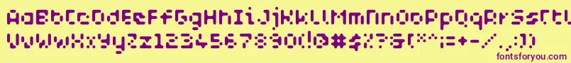 WcAquabluesBta Font – Purple Fonts on Yellow Background