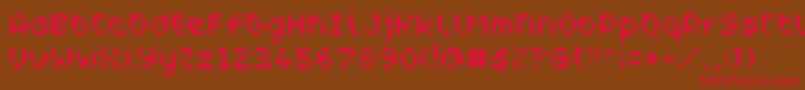 WcAquabluesBta Font – Red Fonts on Brown Background