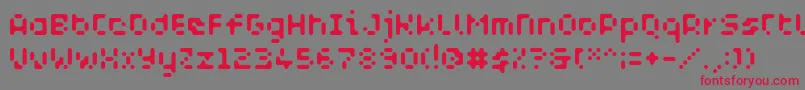 WcAquabluesBta Font – Red Fonts on Gray Background