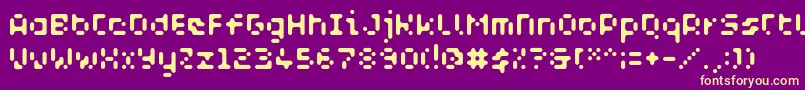 WcAquabluesBta Font – Yellow Fonts on Purple Background