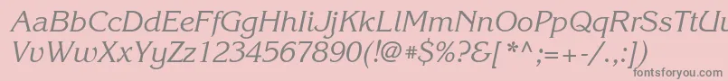 Saiba mais sobre a fonte KorinnacttItalic Fonte KorinnacttItalic – fontes cinzas em um fundo rosa