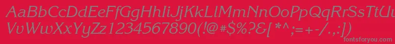 KorinnacttItalic Font – Gray Fonts on Red Background