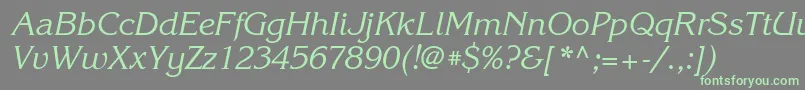 Шрифт KorinnacttItalic – зелёные шрифты на сером фоне