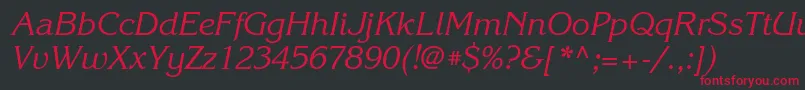 KorinnacttItalic Font – Red Fonts on Black Background