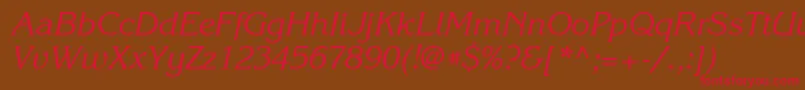KorinnacttItalic Font – Red Fonts on Brown Background