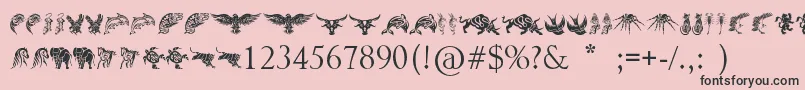 fuente TribalAnimalsTattooDesigns – Fuentes Negras Sobre Fondo Rosa
