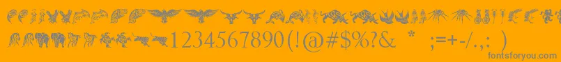 fuente TribalAnimalsTattooDesigns – Fuentes Grises Sobre Fondo Naranja