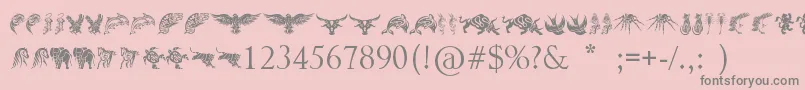 TribalAnimalsTattooDesigns-Schriftart – Graue Schriften auf rosa Hintergrund