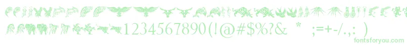 TribalAnimalsTattooDesigns-Schriftart – Grüne Schriften auf weißem Hintergrund