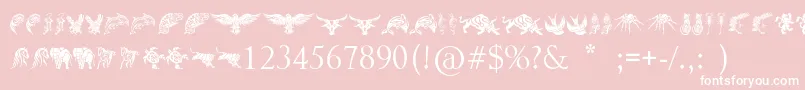 TribalAnimalsTattooDesigns-Schriftart – Weiße Schriften auf rosa Hintergrund