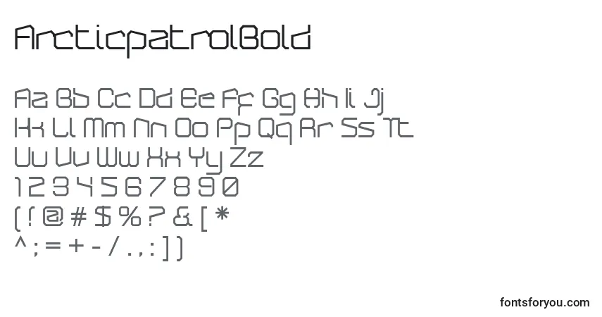 Fuente ArcticpatrolBold - alfabeto, números, caracteres especiales