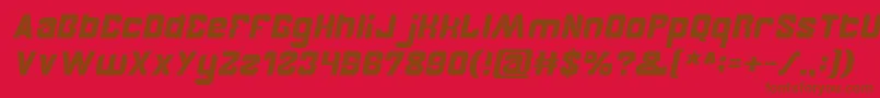 Czcionka BrotherItalic – brązowe czcionki na czerwonym tle
